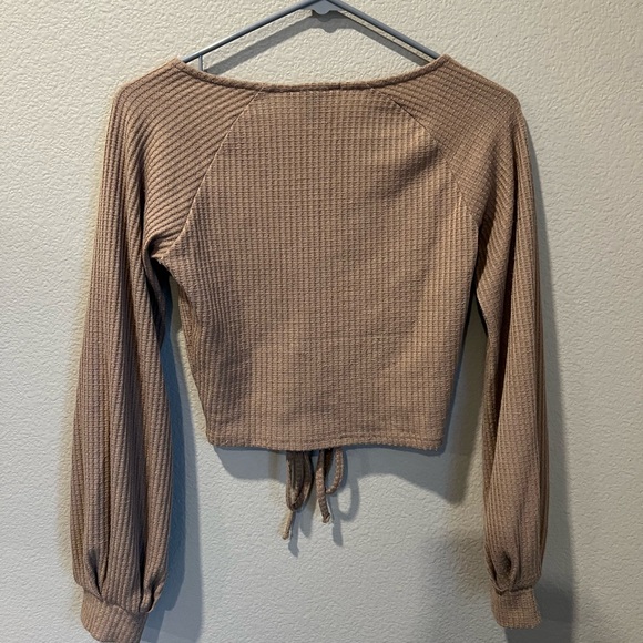 Tan tie sweater - Picture 3 of 5